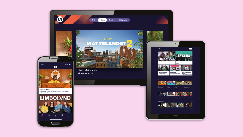 UR Play mobil, TV och tablet