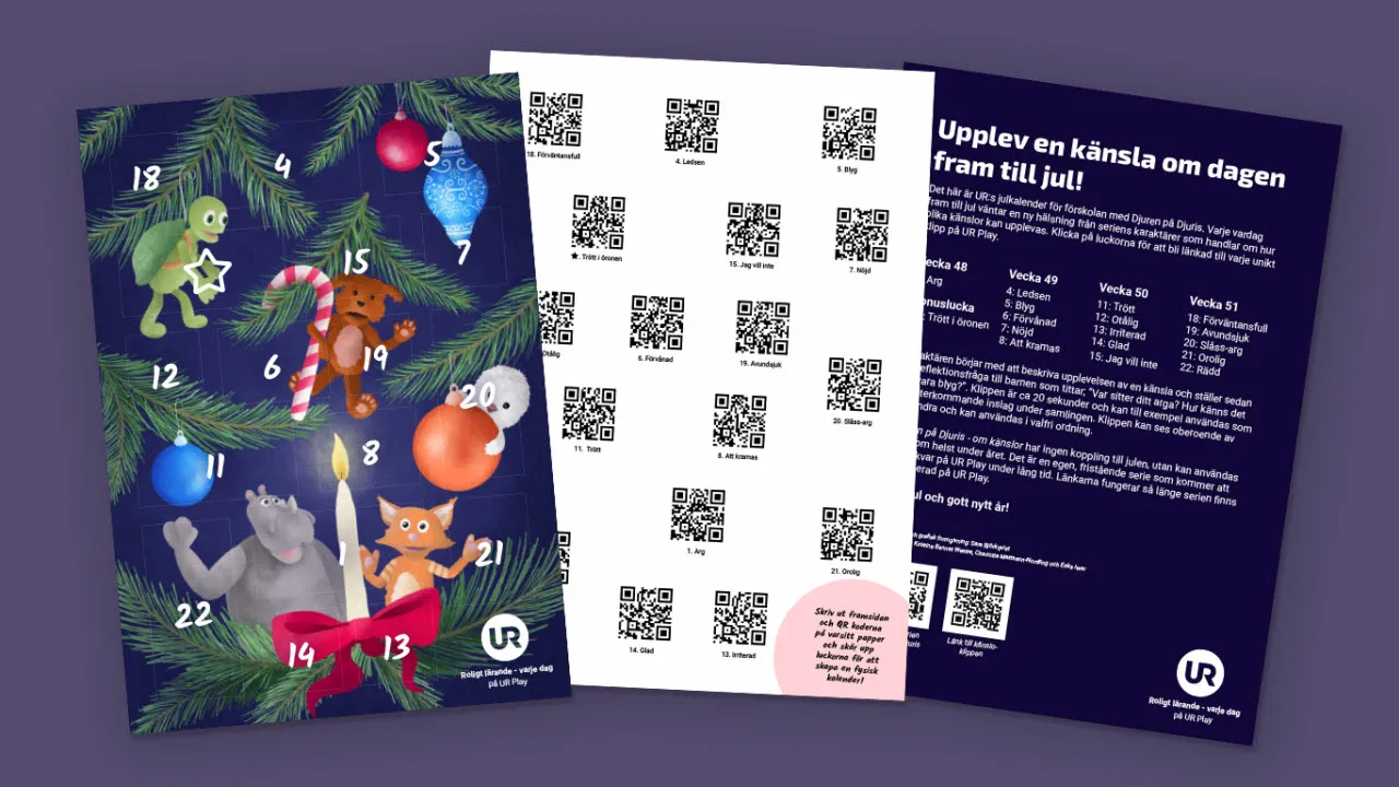 Djuren på Djuris julkalender 2023 – perfekt för förskolan